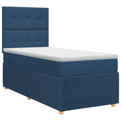 Boxspringbed met matras met hoofdeinde Blauw 90 x 190 cm Stof
