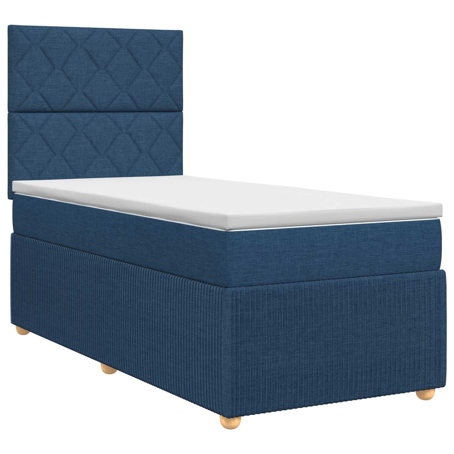 Boxspringbed met matras met hoofdeinde Blauw 90 x 190 cm Stof