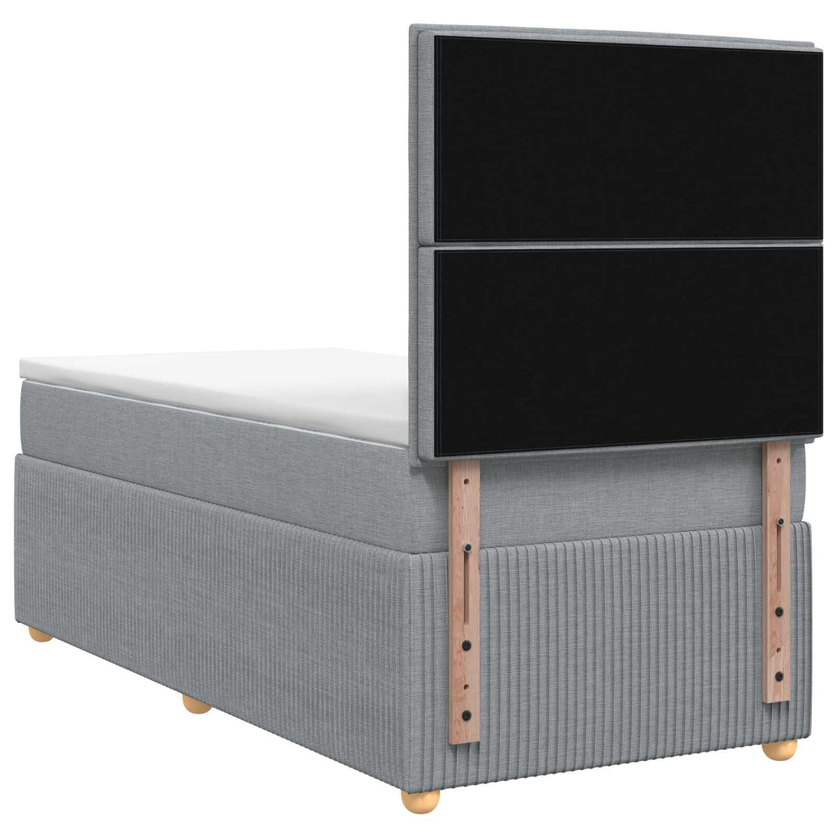 Boxspringbed met matras Lichtgrijs 90 x 200 cm Stof