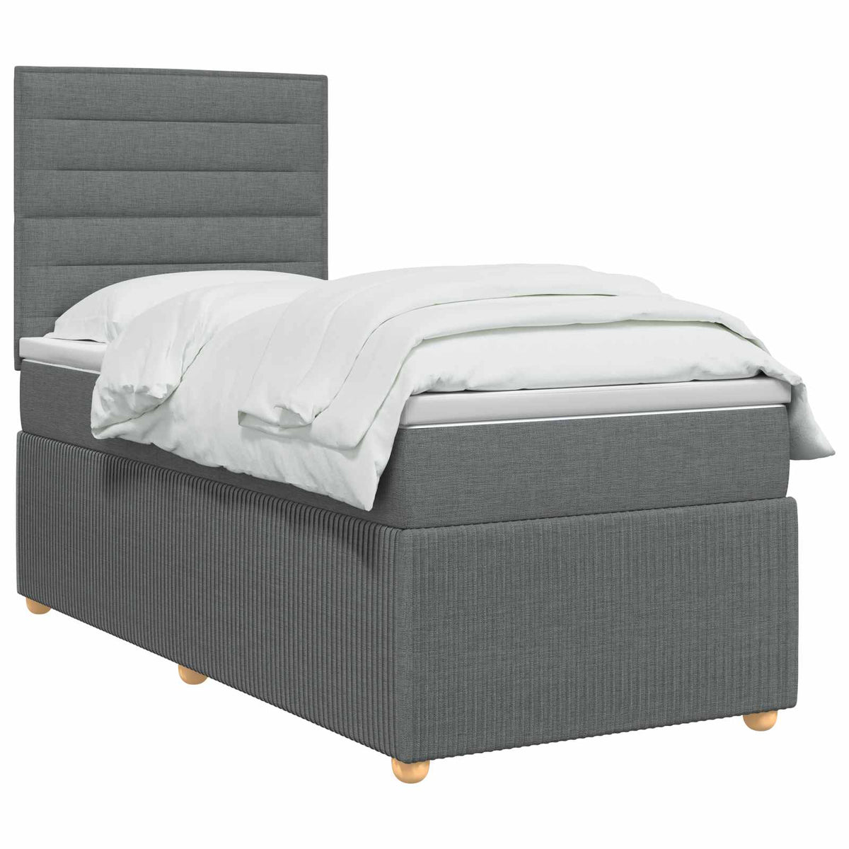 Boxspringbed met matras Donkergrijs 90 x 200 cm Stof