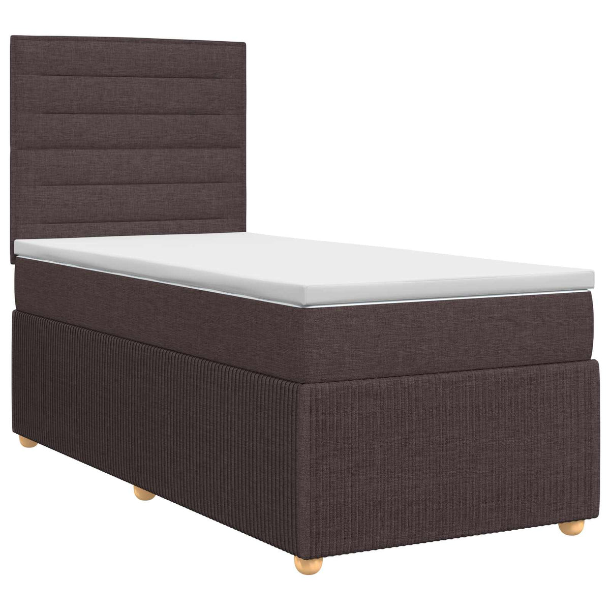 Boxspringbed met matras Donkerbruin 90 x 200 cm Stof