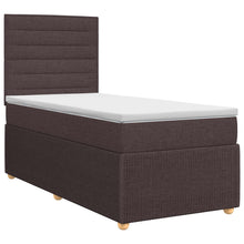 Boxspringbed met matras Donkerbruin 90 x 200 cm Stof
