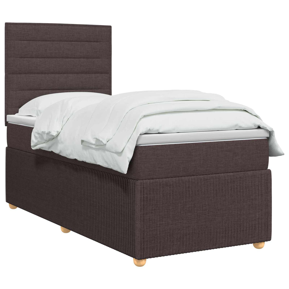 Boxspringbed met matras Donkerbruin 90 x 200 cm Stof