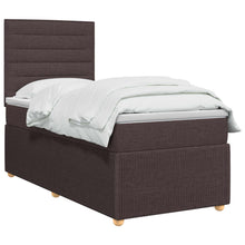 Boxspringbed met matras Donkerbruin 90 x 200 cm Stof