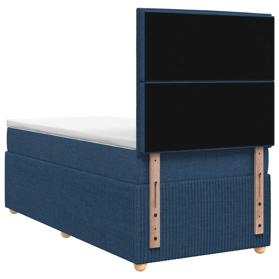 Boxspringbed met matras met hoofdeinde Blauw 90 x 200 cm Stof
