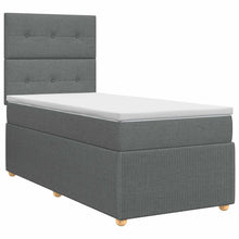 Boxspringbed met matras Donkergrijs 90 x 200 cm Stof