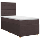 Boxspringbed met matras 90x200 cm donkerbruin stof