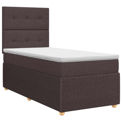 Boxspringbed met matras Donkerbruin 90 x 200 cm Stof