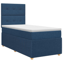 Boxspringbed met matras met hoofdeinde Blauw 90 x 200 cm Stof