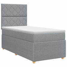 Boxspringbed met matras Lichtgrijs 90 x 200 cm Stof