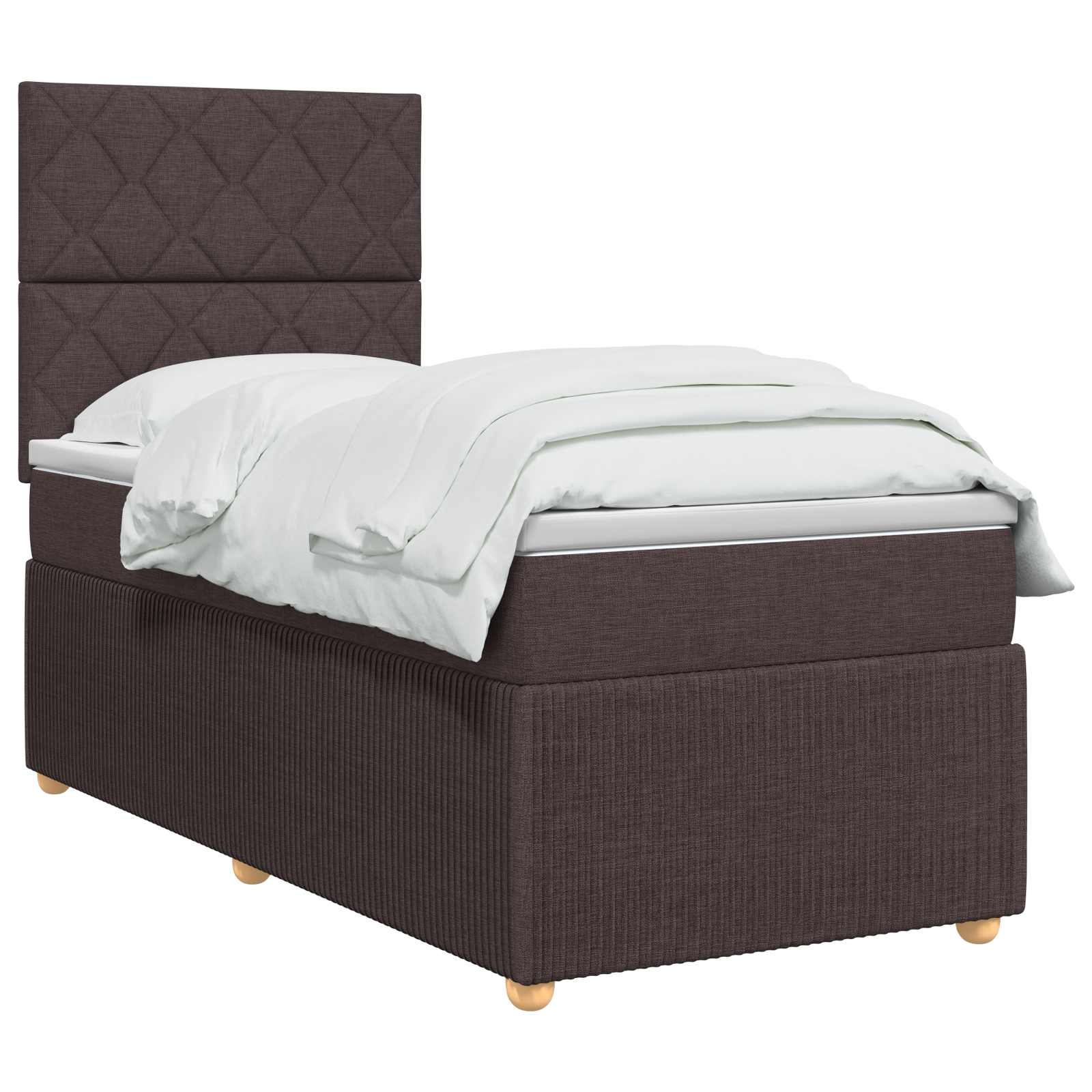 Boxspringbed met matras Donkerbruin 90 x 200 cm Stof