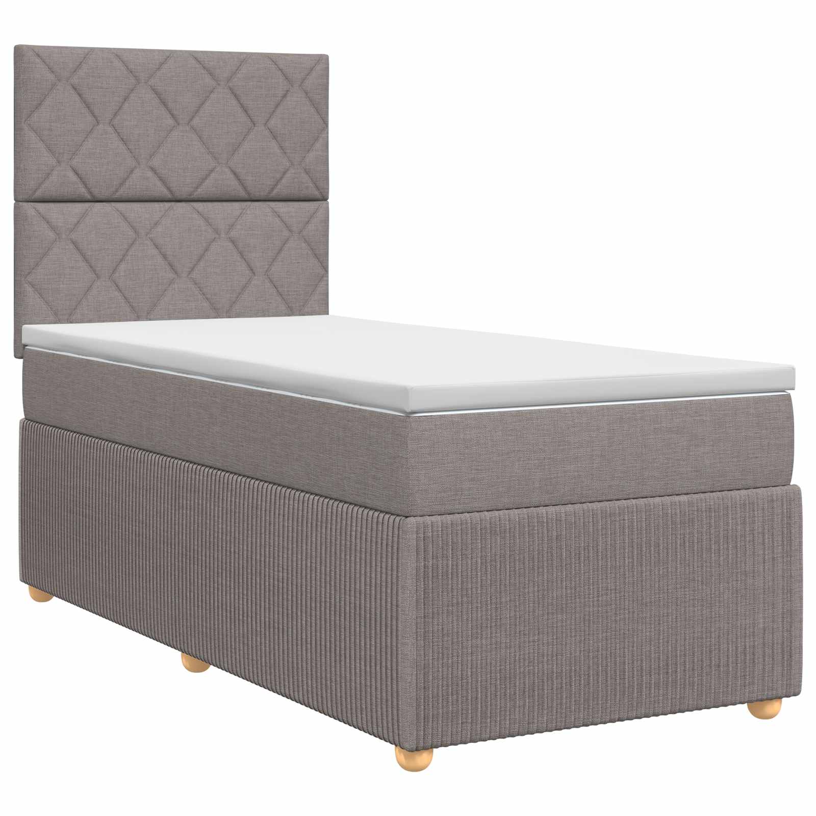 Boxspringbed met matras met hoofdeinde Taupe 90 x 200 cm Stof