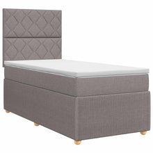 Boxspringbed met matras met hoofdeinde Taupe 90 x 200 cm Stof