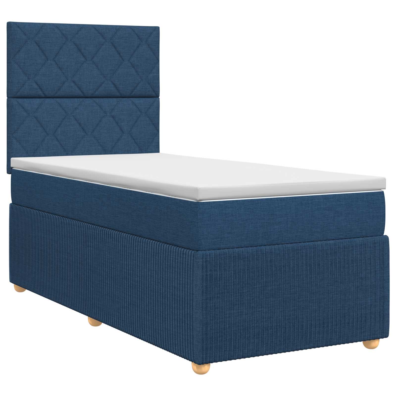 Boxspringbed met matras met hoofdeinde Blauw 90 x 200 cm Stof