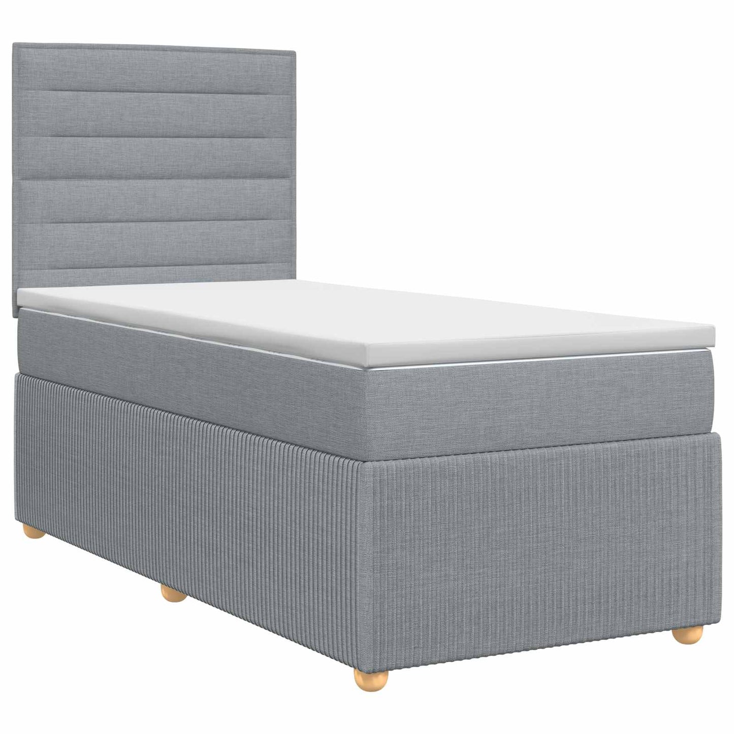 Boxspringbed met matras Lichtgrijs 100 x 200 cm Stof