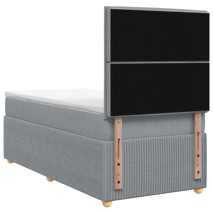 Boxspringbed met matras Lichtgrijs 100 x 200 cm Stof