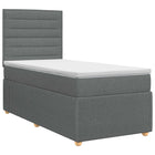 Boxspringbed met matras Donkergrijs 100 x 200 cm Stof