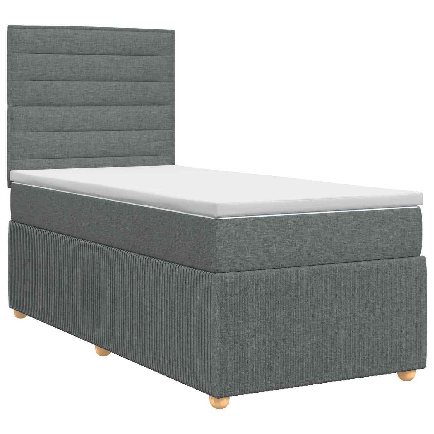 Boxspringbed met matras Donkergrijs 100 x 200 cm Stof