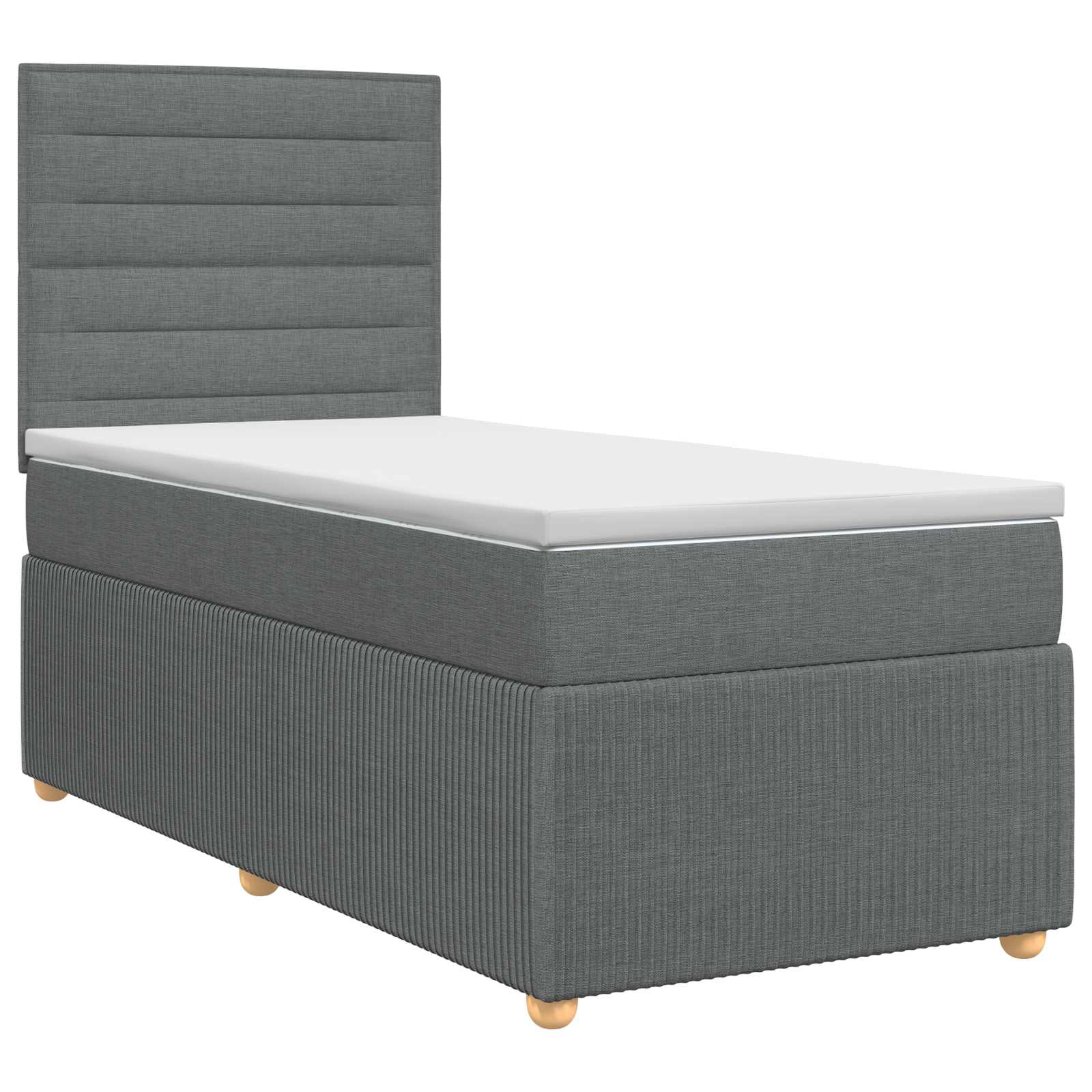 Boxspringbed met matras Donkergrijs 100 x 200 cm Stof