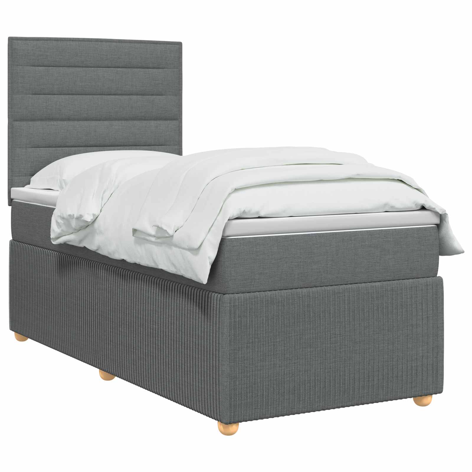 Boxspringbed met matras Donkergrijs 100 x 200 cm Stof