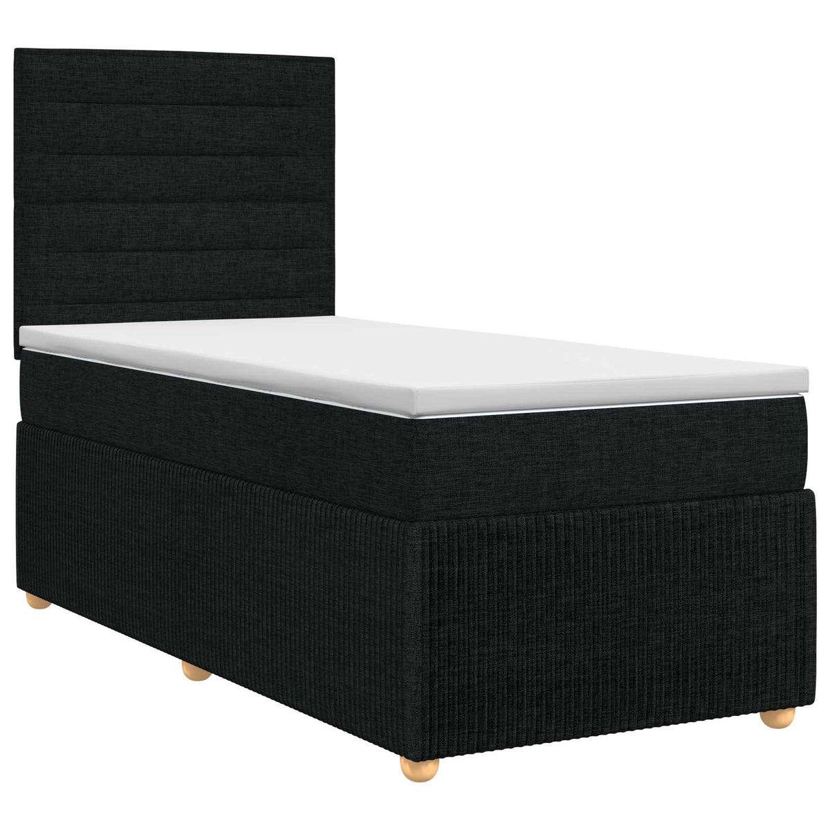 Boxspringbed met matras met hoofdeinde Zwart 100 x 200 cm Stof