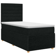 Boxspringbed 100x200 cm zwart met matras en hoofdeinde