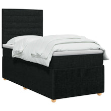 Boxspringbed met matras met hoofdeinde Zwart 100 x 200 cm Stof