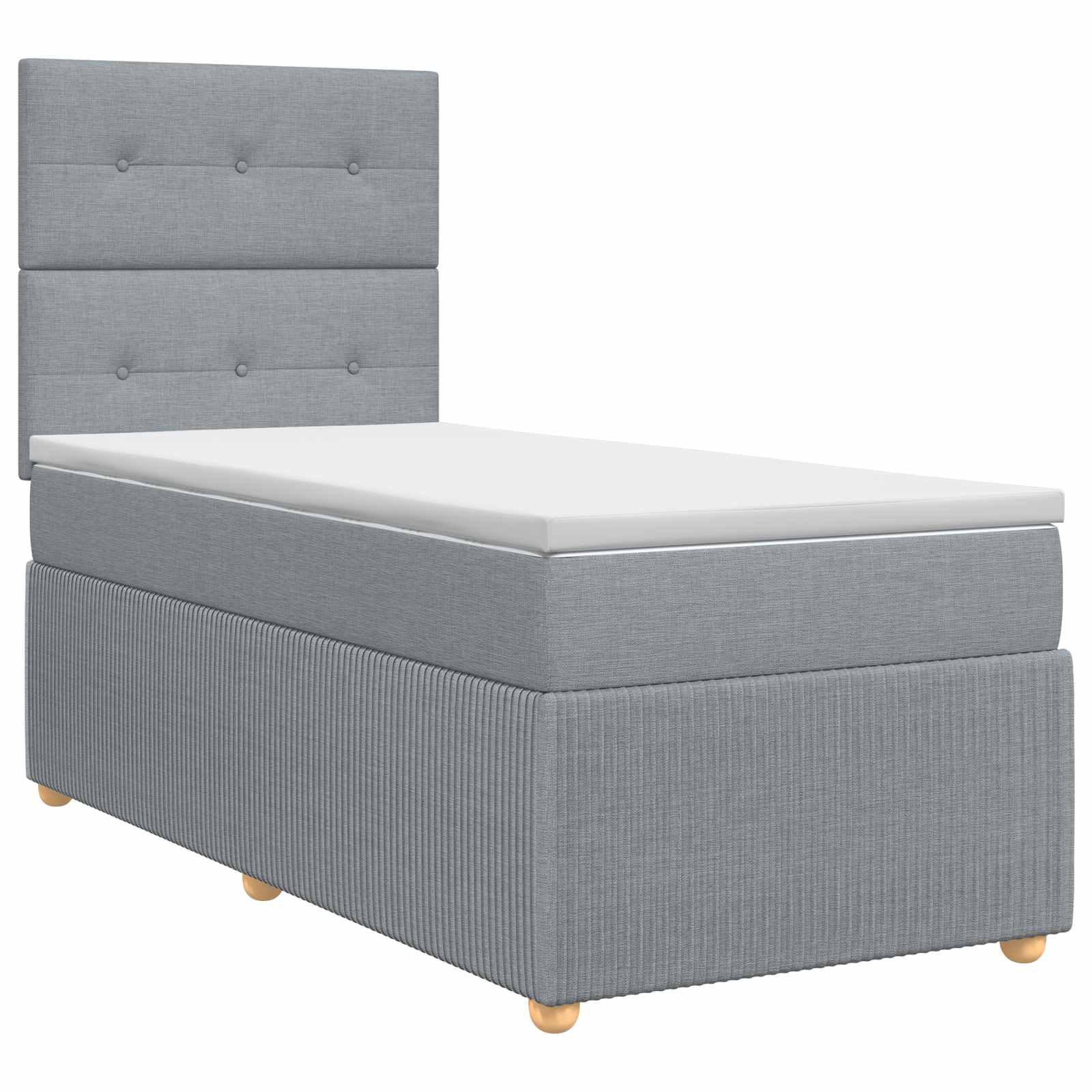 Boxspringbed met matras Lichtgrijs 100 x 200 cm Stof
