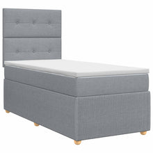 Boxspringbed met matras Lichtgrijs 100 x 200 cm Stof