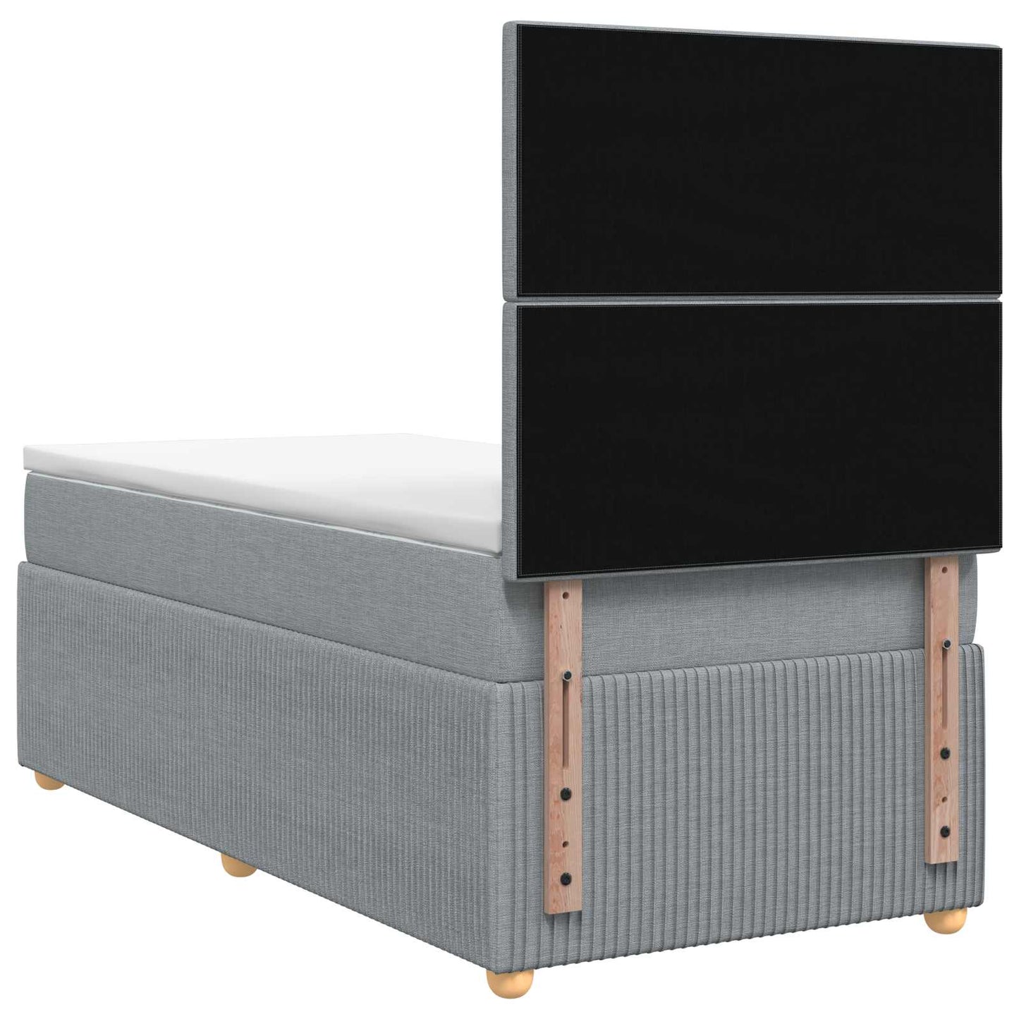 Boxspringbed met matras Lichtgrijs 100 x 200 cm Stof