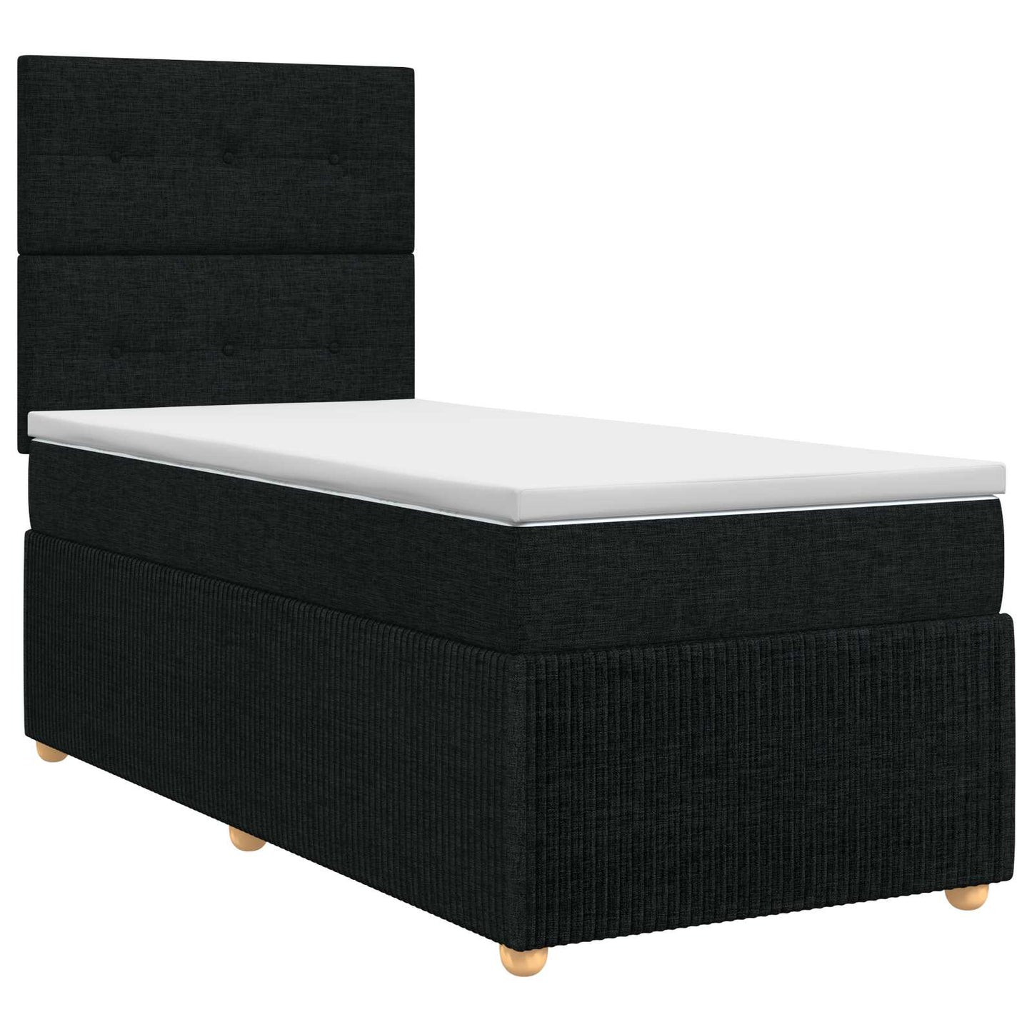 Boxspringbed met matras met hoofdeinde Zwart 100 x 200 cm Stof