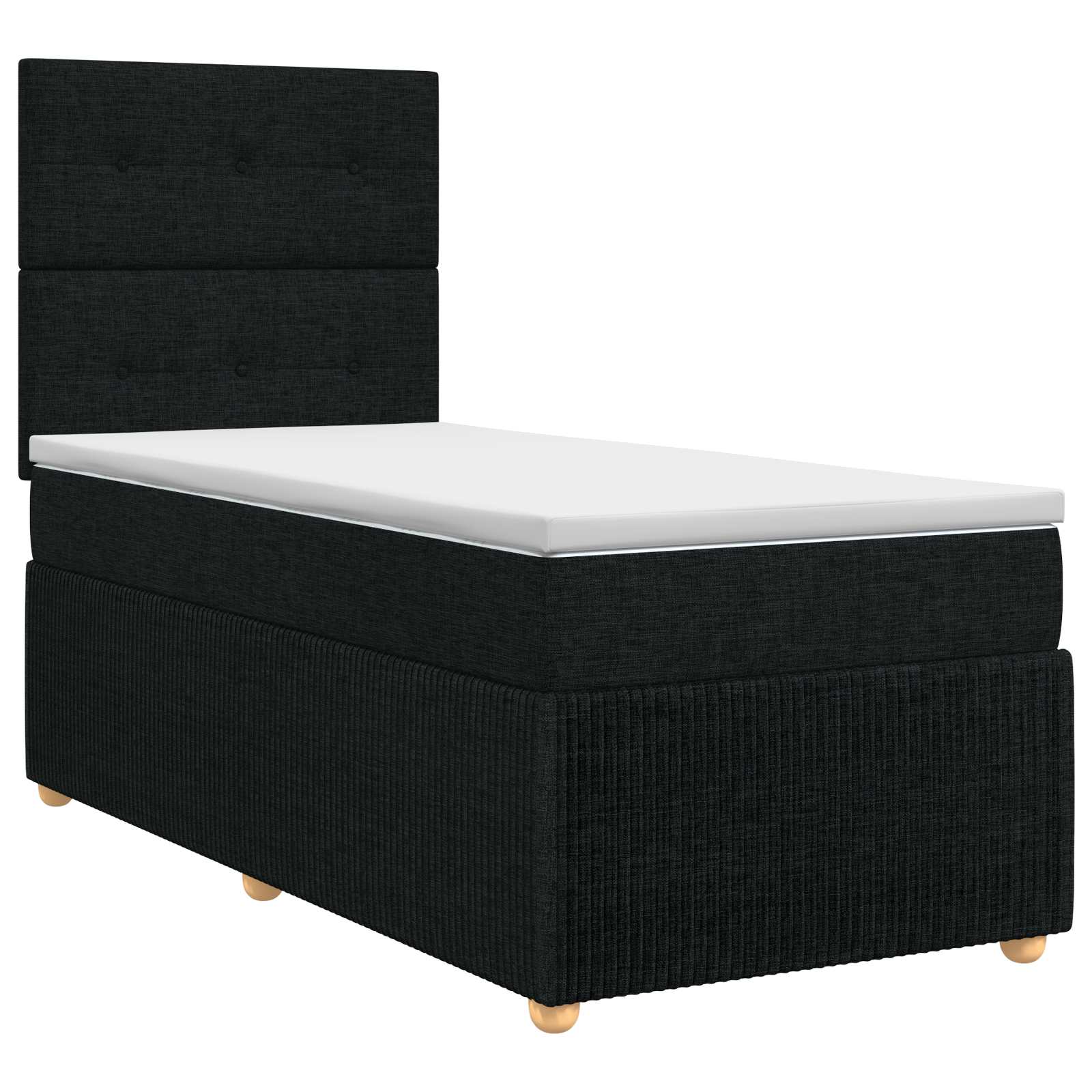 Boxspringbed met matras met hoofdeinde Zwart 100 x 200 cm Stof