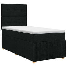 Boxspringbed met matras met hoofdeinde Zwart 100 x 200 cm Stof