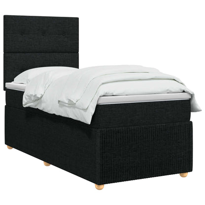 Boxspringbed met matras met hoofdeinde Zwart 100 x 200 cm Stof