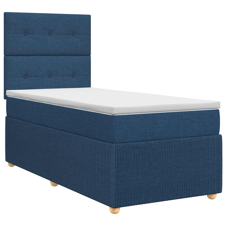Boxspringbed met matras met hoofdeinde Blauw 100 x 200 cm Stof