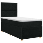 Boxspringbed met matras met hoofdeinde Zwart 100 x 200 cm Stof