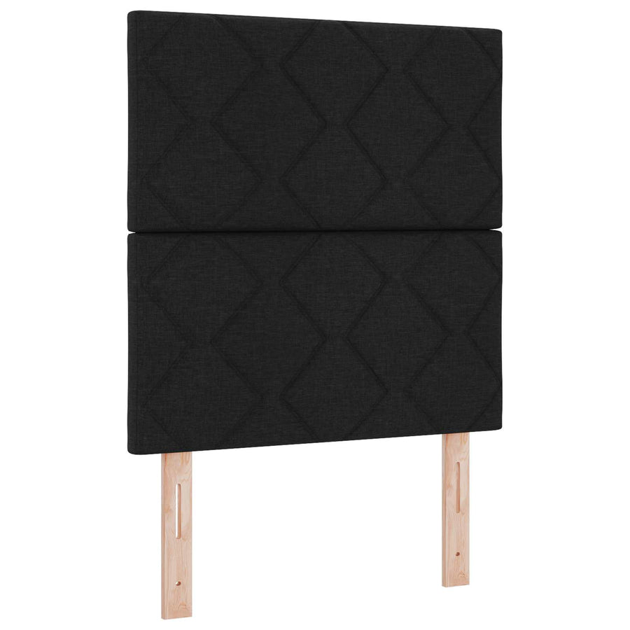 Boxspringbed met matras met hoofdeinde Zwart 100 x 200 cm Stof