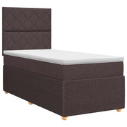 Boxspringbed met matras 100x200 cm donkerbruin stof