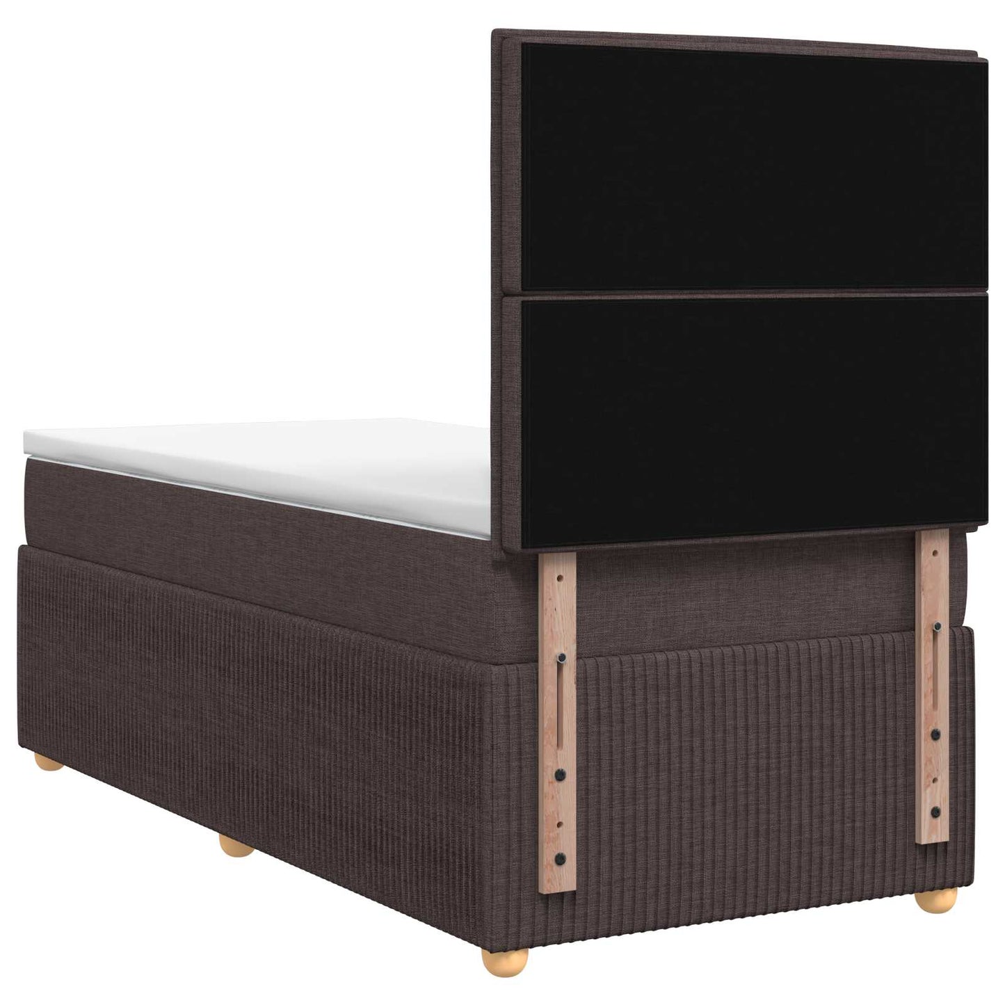 Boxspringbed met matras Donkerbruin 100 x 200 cm Stof