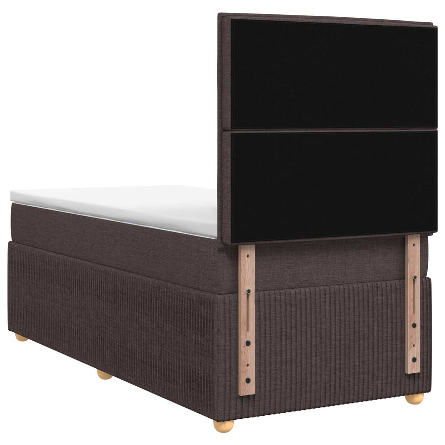 Boxspringbed met matras Donkerbruin 100 x 200 cm Stof