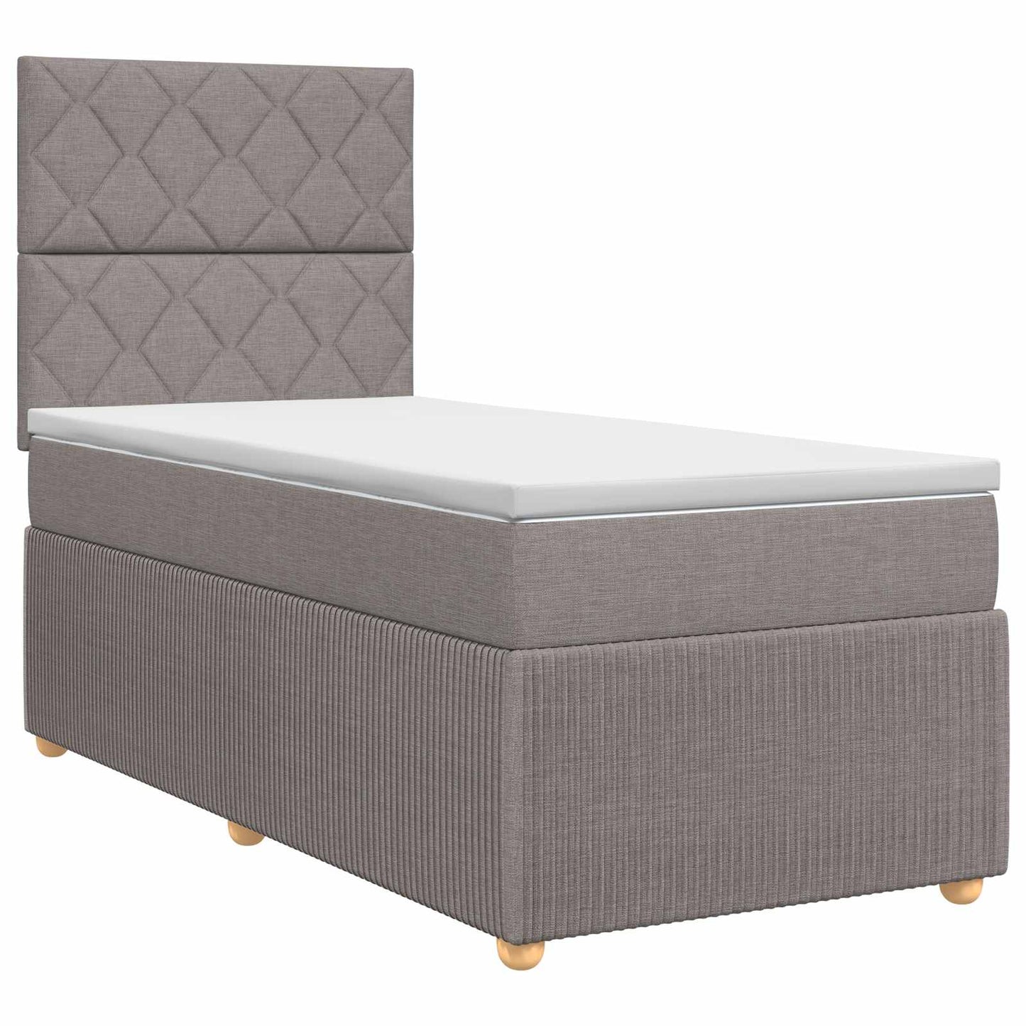 Boxspringbed met matras met hoofdeinde Taupe 100 x 200 cm Stof