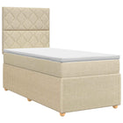 Boxspringbed met matras crème 100x200 cm