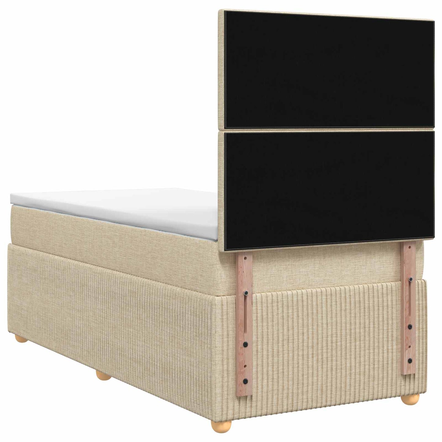 Boxspringbed met matras Crèmekleurig 100 x 200 cm Stof
