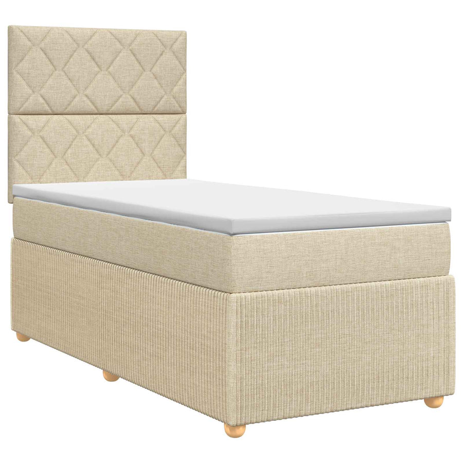 Boxspringbed met matras met hoofdeinde Blauw 100 x 200 cm Stof