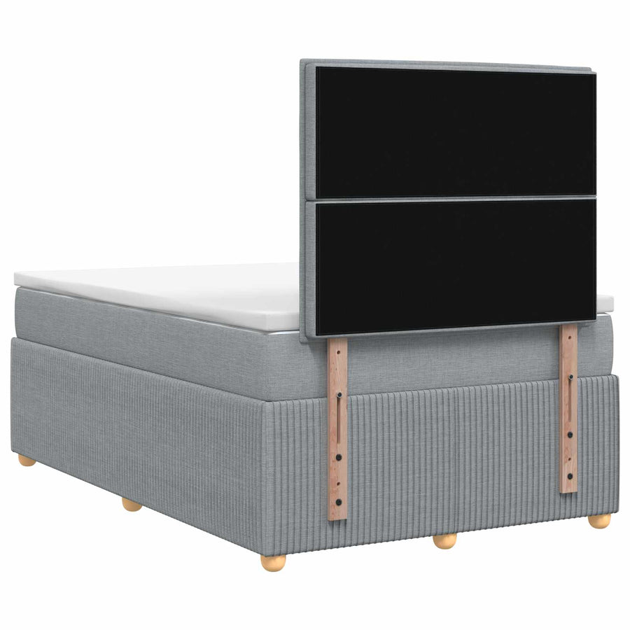 Boxspringbed met matras Lichtgrijs 120 x 190 cm Stof