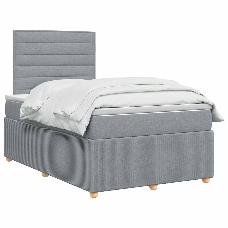 Boxspringbed met matras Lichtgrijs 120 x 190 cm Stof