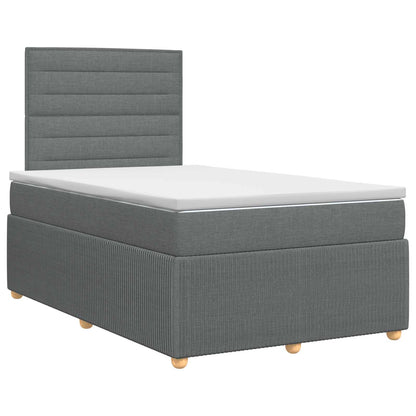 Boxspringbed met matras Donkergrijs 120 x 190 cm Stof