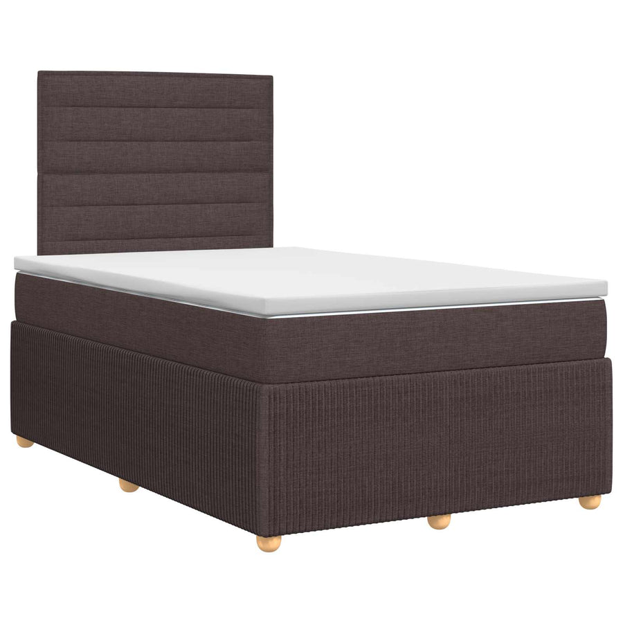 Boxspringbed met matras Donkerbruin 120 x 190 cm Stof