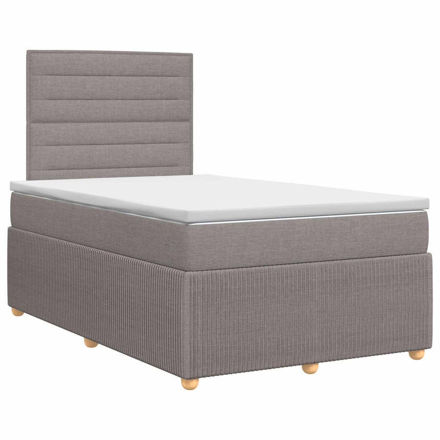 Boxspringbed met matras met hoofdeinde Taupe 120 x 190 cm Stof