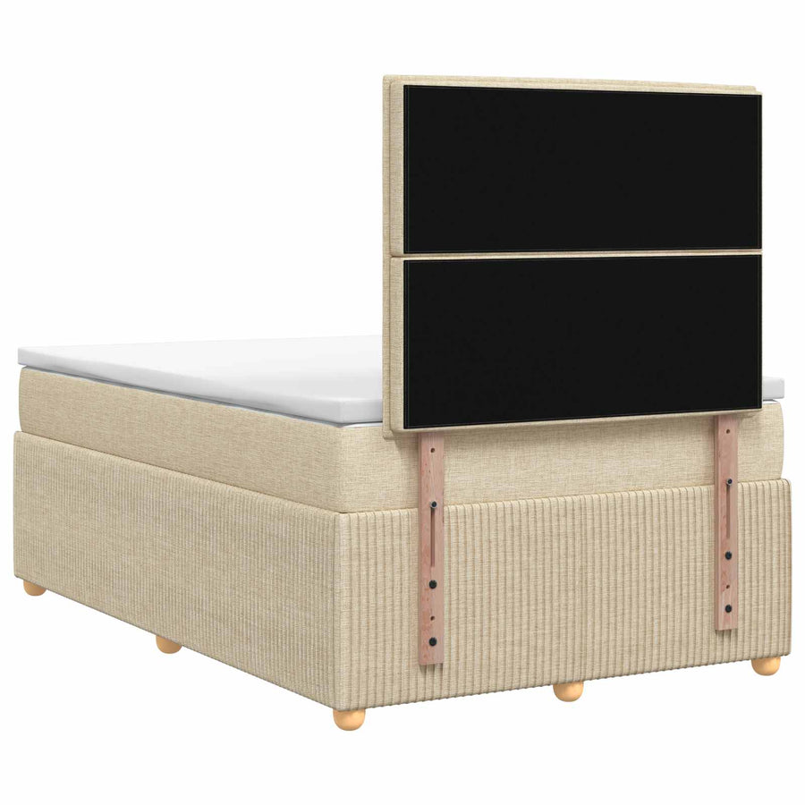 Boxspringbed met matras Crèmekleurig 120 x 190 cm Stof